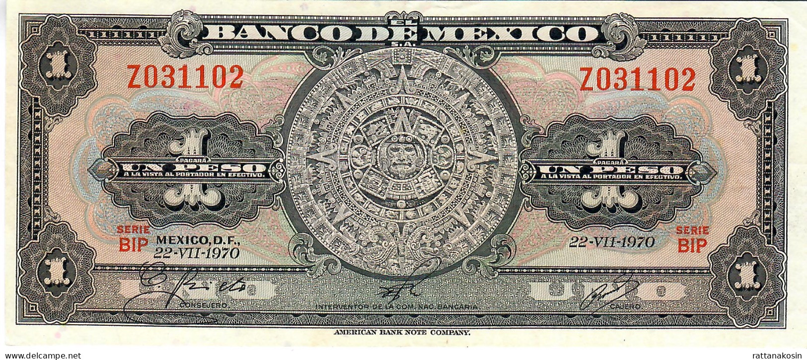 MEXICO P59l 1 PESO 22.7.1970  XF-AU - México