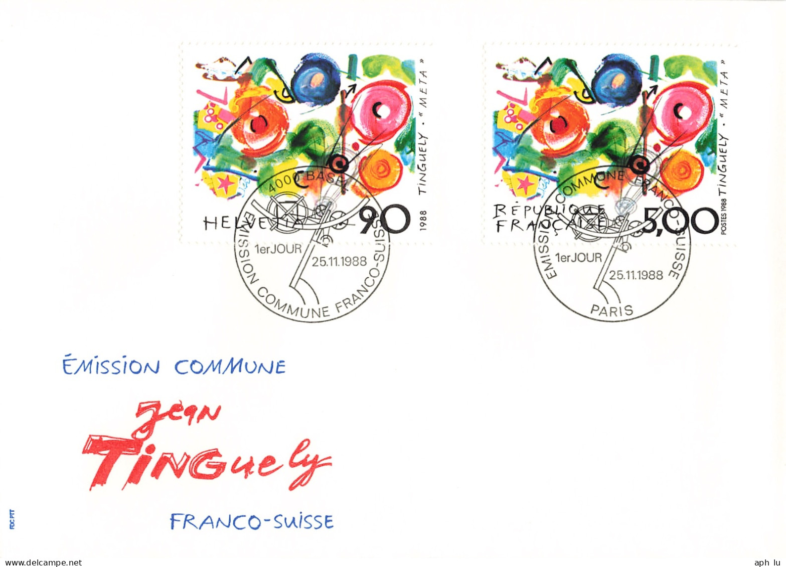 FDC Tinguely (AD3405) - 2001-10: Storia Postale