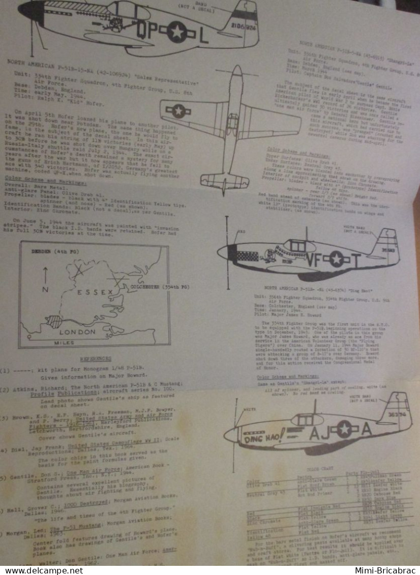 DEC24 : Planche Décals 1/72e De Marque AUTHENTICALS : 3 P-51B MUSTANG Complete DINg-HAO SHANGRI-LA Et Un 3e - Avions