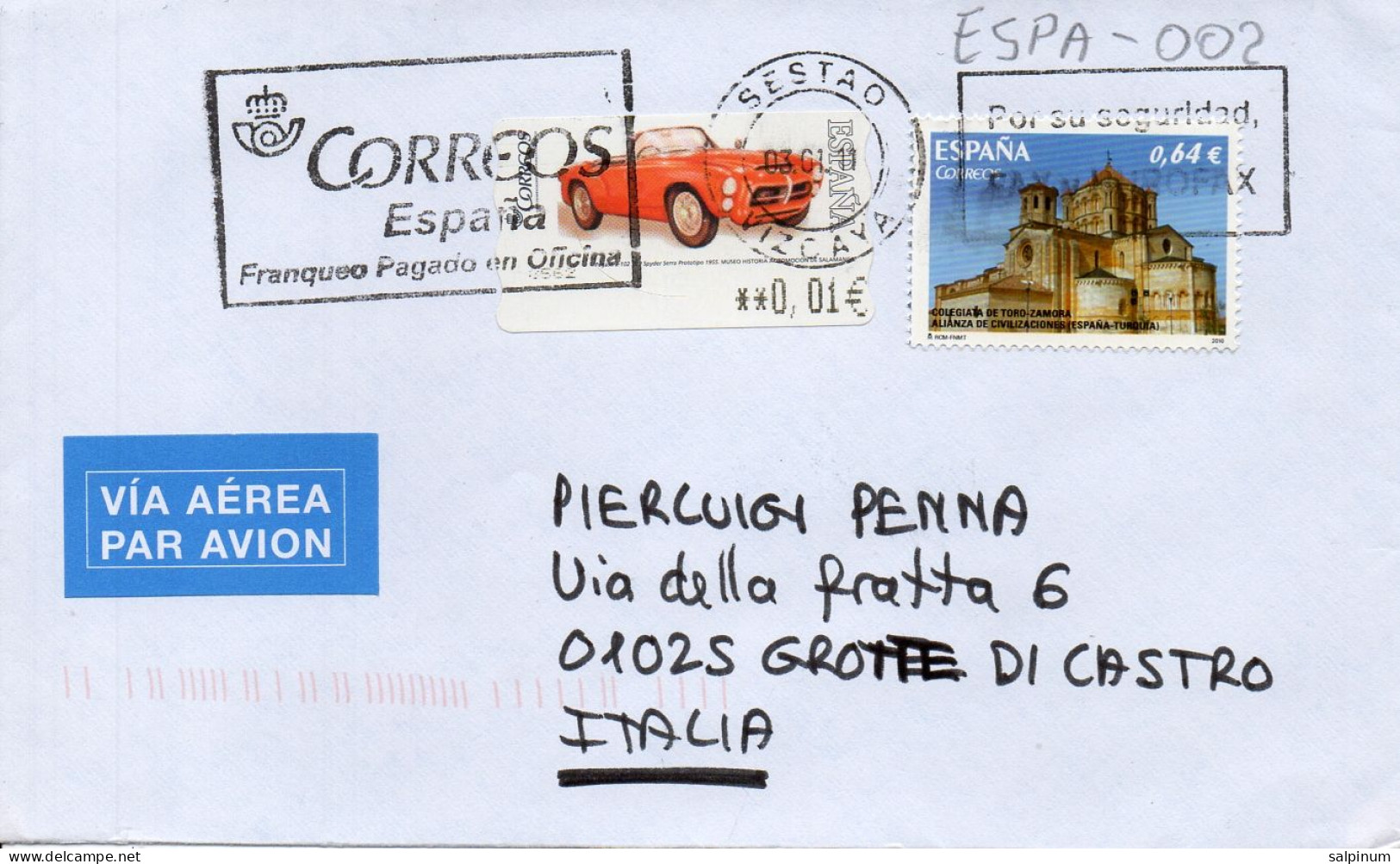 Philatelic Envelope With Stamps Sent From SPAIN To ITALY - Briefe U. Dokumente