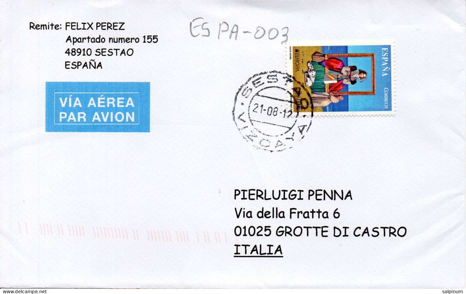 Philatelic Envelope With Stamps Sent From SPAIN To ITALY - Cartas & Documentos