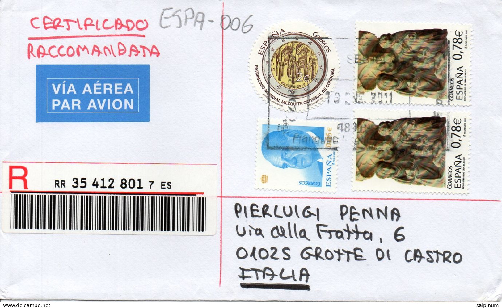 Philatelic Envelope With Stamps Sent From SPAIN To ITALY - Storia Postale