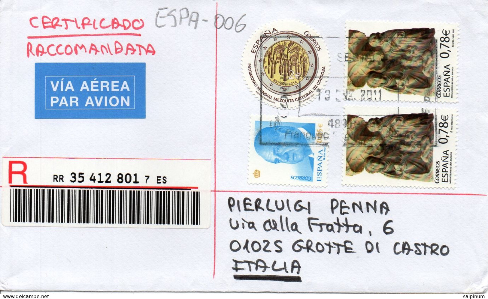 Philatelic Envelope With Stamps Sent From SPAIN To ITALY - Brieven En Documenten