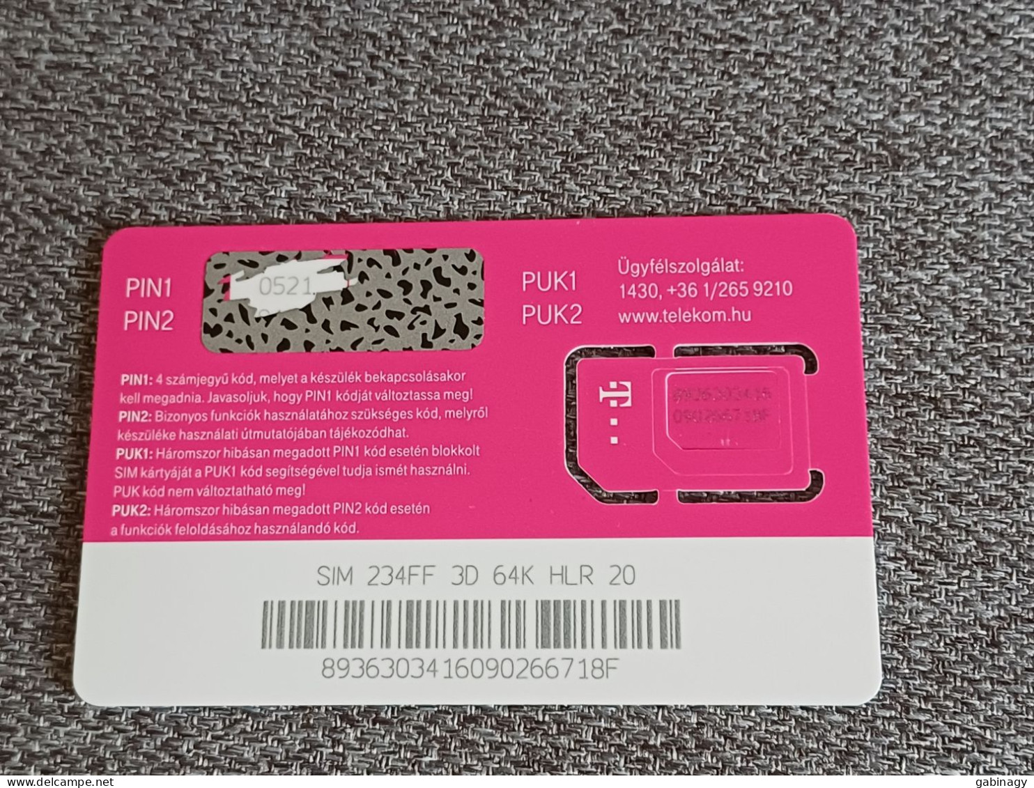 GSM - HUNGARY - T-MOBILE - HLR-20  - USED - Hungary