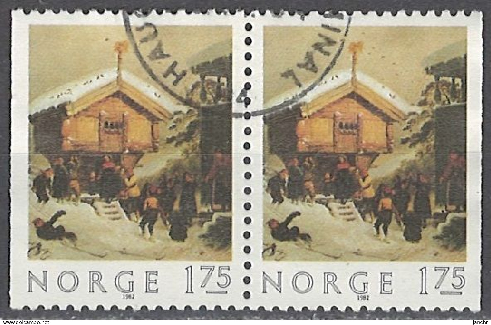 Norwegen Norway 1982. Mi.Nr. 875 Dl/Dr Pair, Used O - Used Stamps