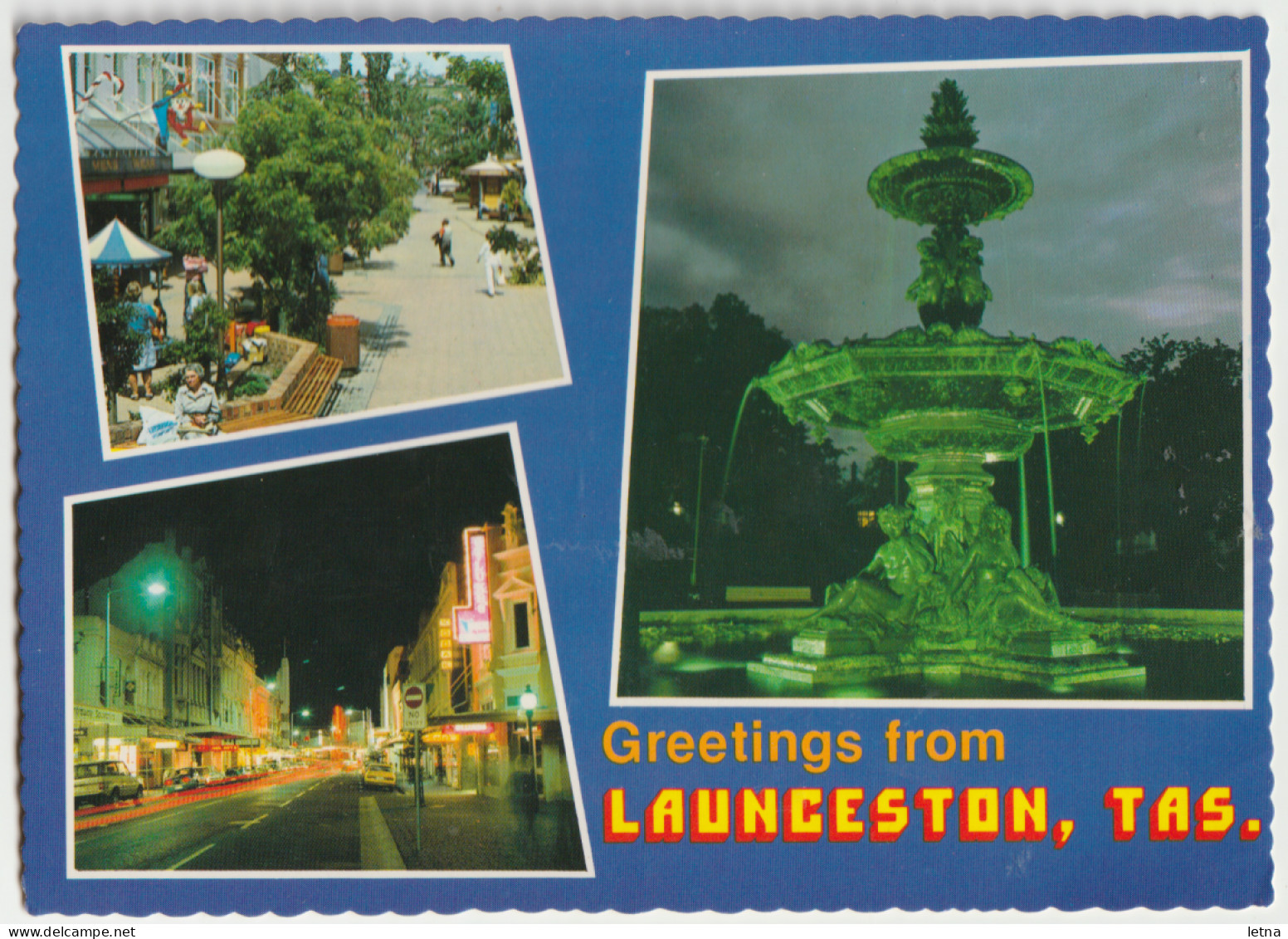 Australia TASMANIA TAS Fountain Mall LAUNCESTON Douglas DS114 Multiview Postcard C1970s - Lauceston