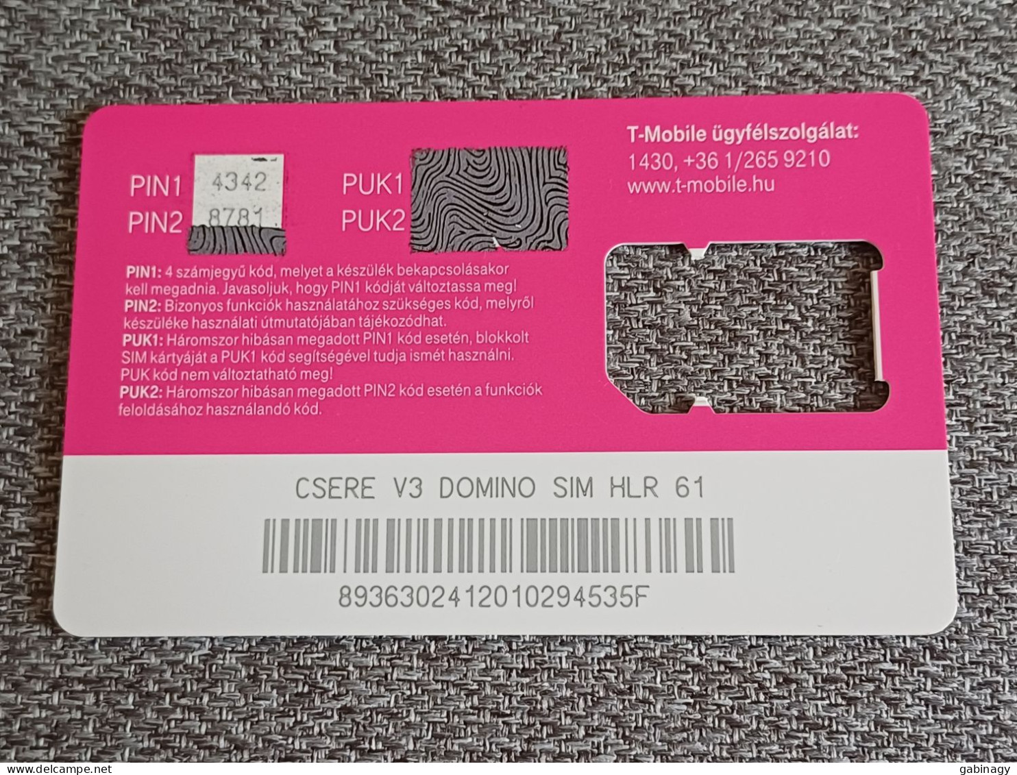 GSM - HUNGARY - T-MOBILE - CSERE HLR 61 - WITHOUT SIM - Hungary