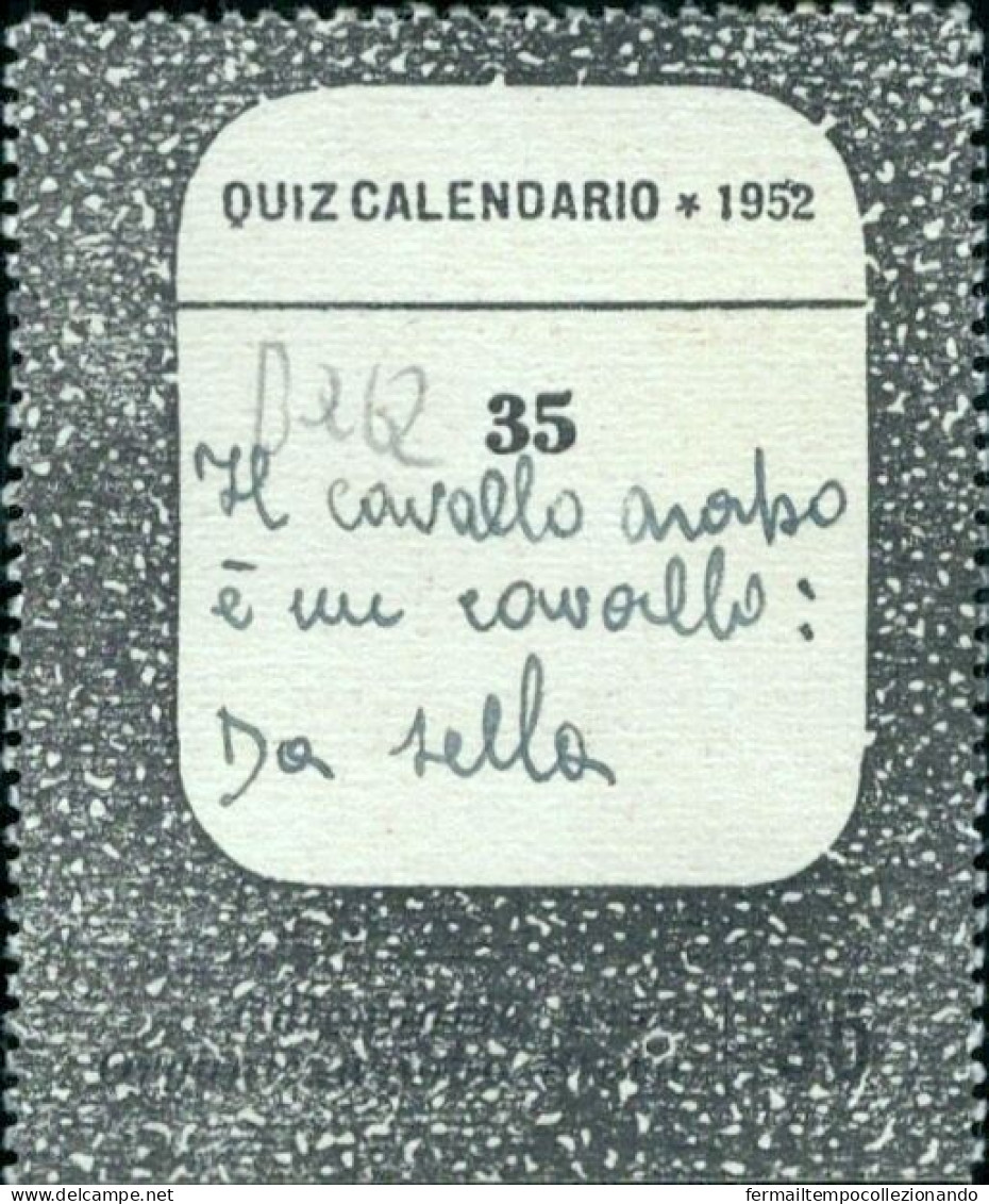 Bq62 Figurina Card Quiz Calendario 1952 N 35 Il Cavallo Arabo - Altri & Non Classificati