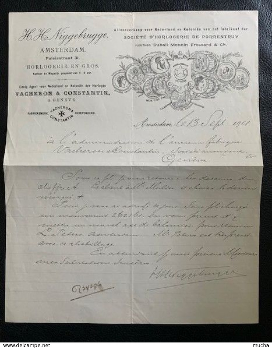 70118 -  Lettre Illustrée HH. Niggebrugge  Amsterdam Agent Vacheron & Constantin 13.09.1901 - Zwitserland