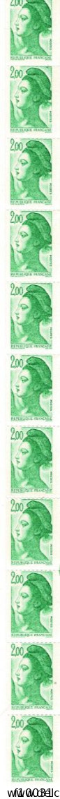 Philatélie France Roulette N° 89** De 11 Timbres N° 2487 (3 N° Rouge 045 - 050 - 055) - Coil Stamps