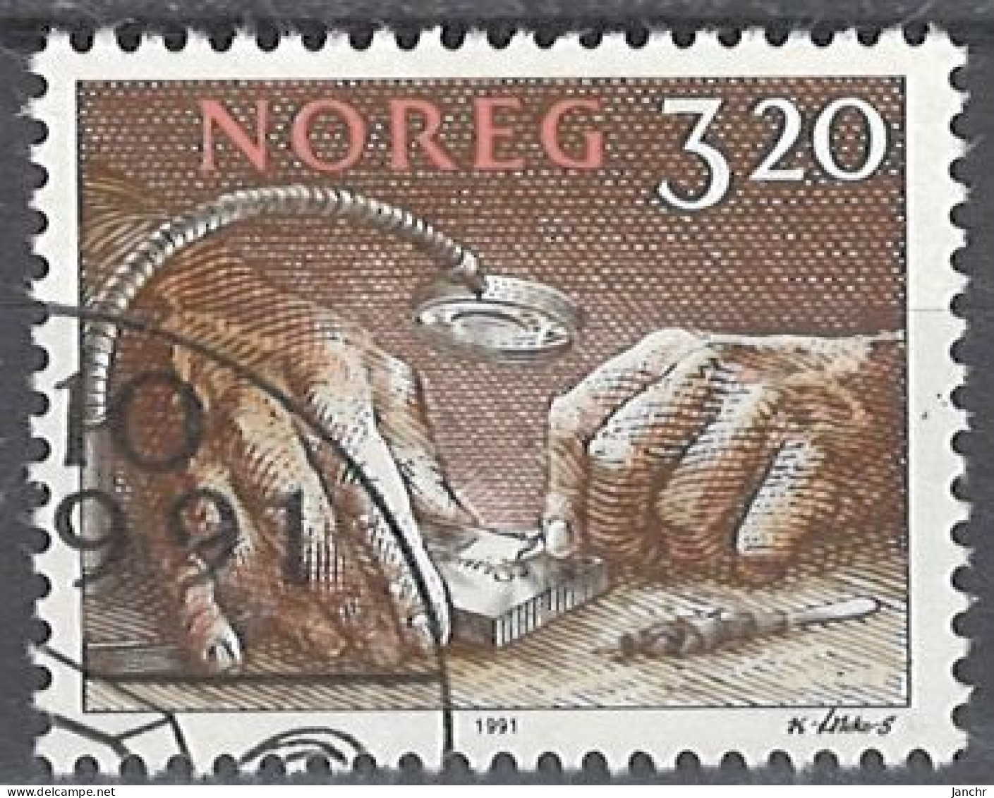 Norwegen Norway 1991. Mi.Nr. 1071, Used O - Used Stamps