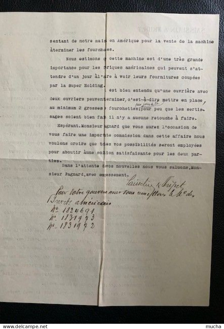 70122 - Lettre Saisselin Et Tripet Fabrication De Machines De Précision Bienne 28.09.1933 Demande De Représentation USA - Svizzera