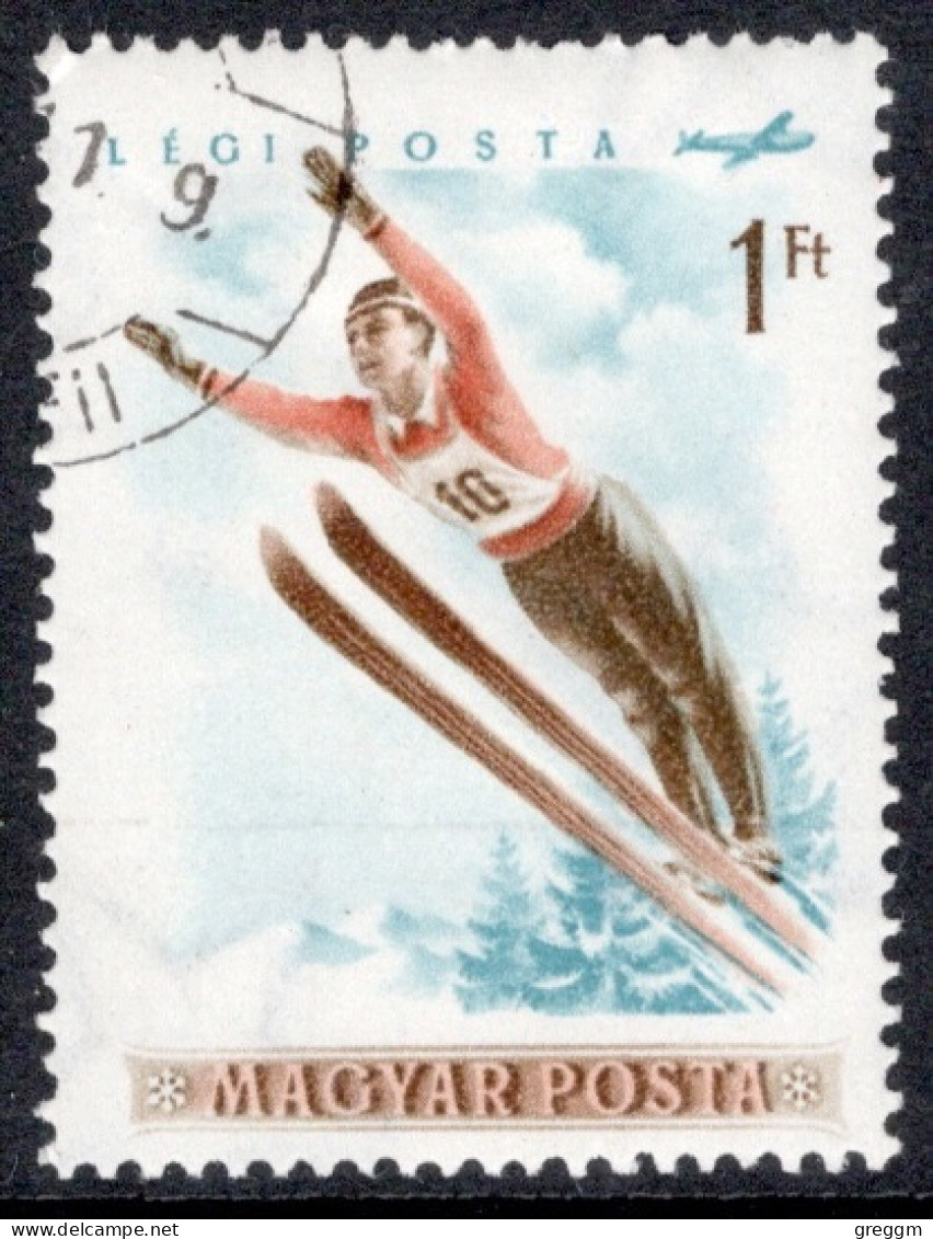 Hungary 1955 Single Stamp Celebrating Airmail - Winter Sports In Fine Used - Used Stamps