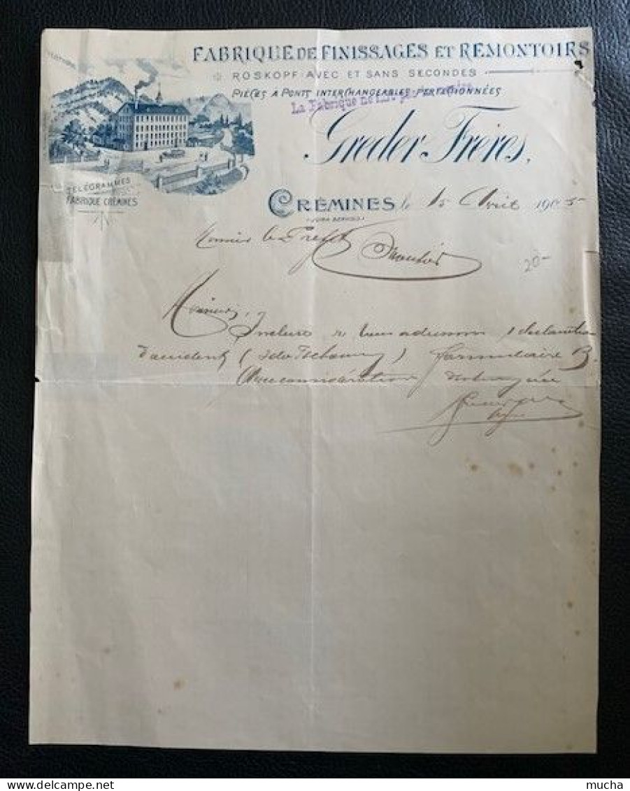 70123 - Lettre Illustrée Fabrique De Finissages Et RemontoirsRoskopf Greder Frères Crémines 15.04.1905 - Switzerland