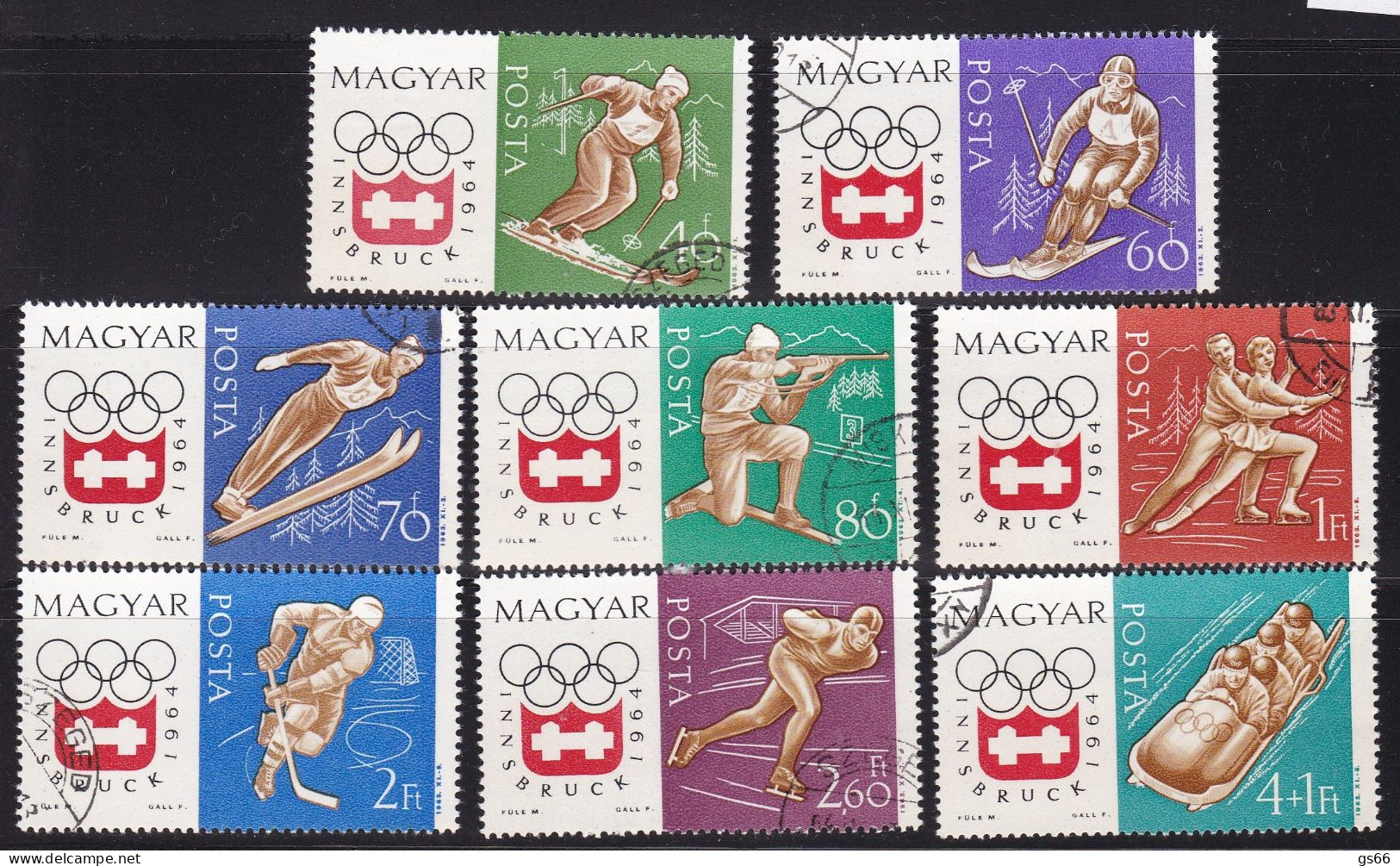 Ungarn, 1963, 1975/82 A, Used,  Olympische Winterspiele, Innsbruck (1964) - Used Stamps