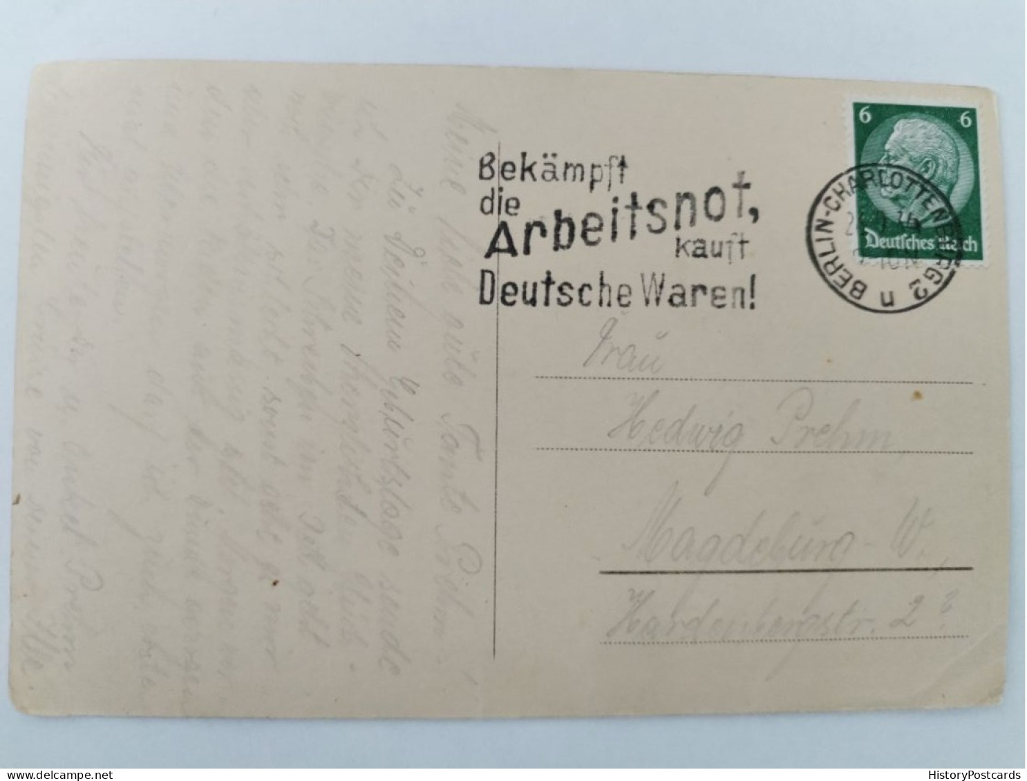 Berlin-Wilmersdorf, St. Gertrauden-Krankenhaus, Stempel Arbeitsnot, 1934 - Wilmersdorf