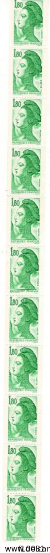 Philatélie France Roulette N° 86** De 11 Timbres N° 2378 (2 N° Rouge 600 - 610) - Roulettes