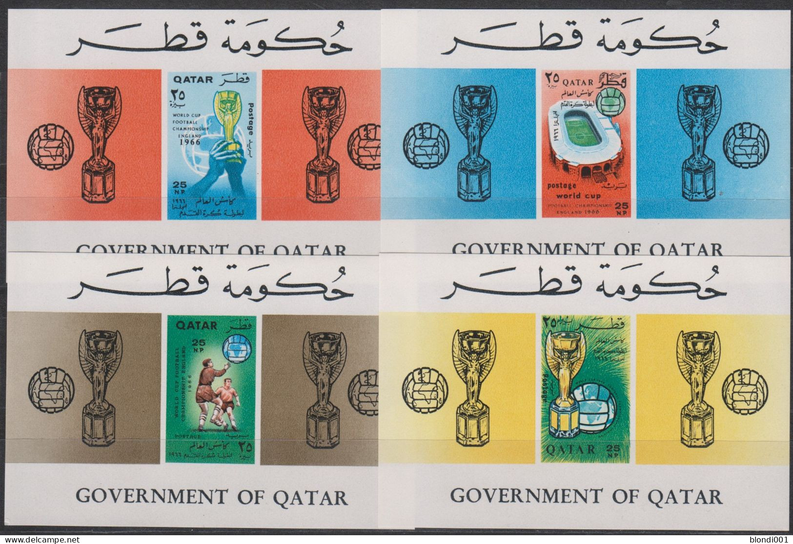 Soccer World Cup 1966 - QATAR - Set Of 4 S/S Imp. MNH - 1966 – Inglaterra