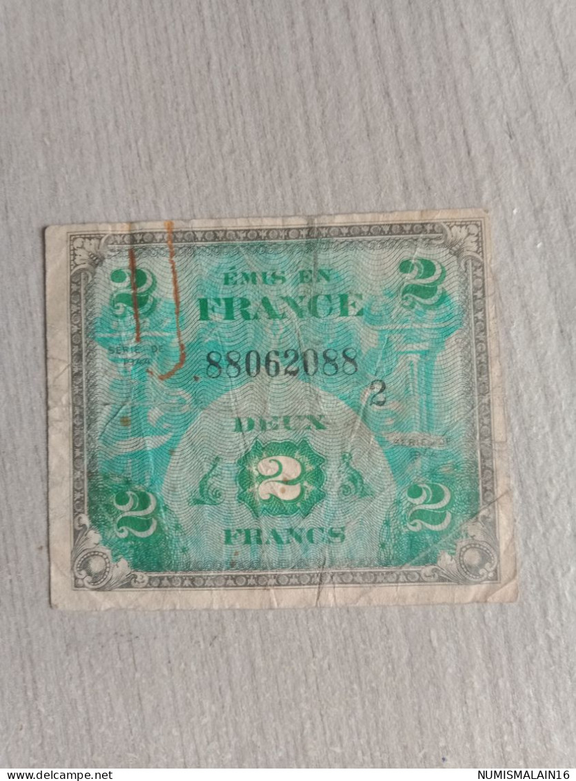 France - Billet De 2 Francs 1944/drapeau - Série 2 - 1944 Bandiera/Francia