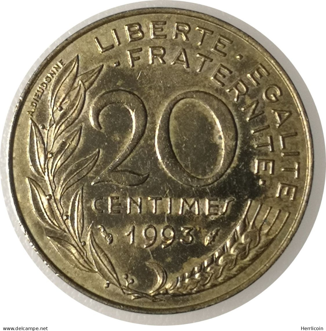 Monnaie France - 1993  - 20 Centimes Marianne Cupro-aluminium - 20 Centimes