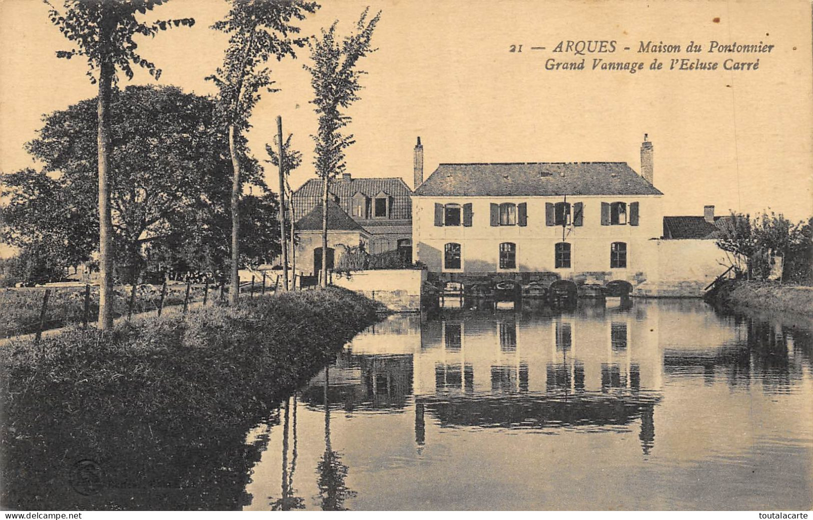 CPA  62 ARQUES MAISON DU PONTONNIER GRAND VANNAGE DE L'ECLUSE CARRE - Arques