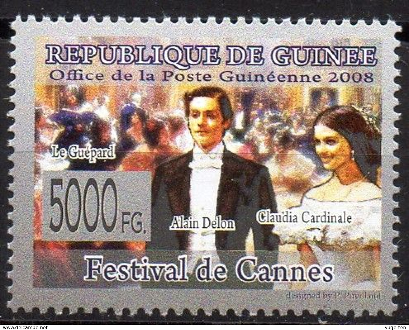 GUINEA - 1v - MNH - Alain Delon - Claudia Cardinale Le Guépard - Movies - Film - Kino - Cine - Cannes Festival - France - Cinema