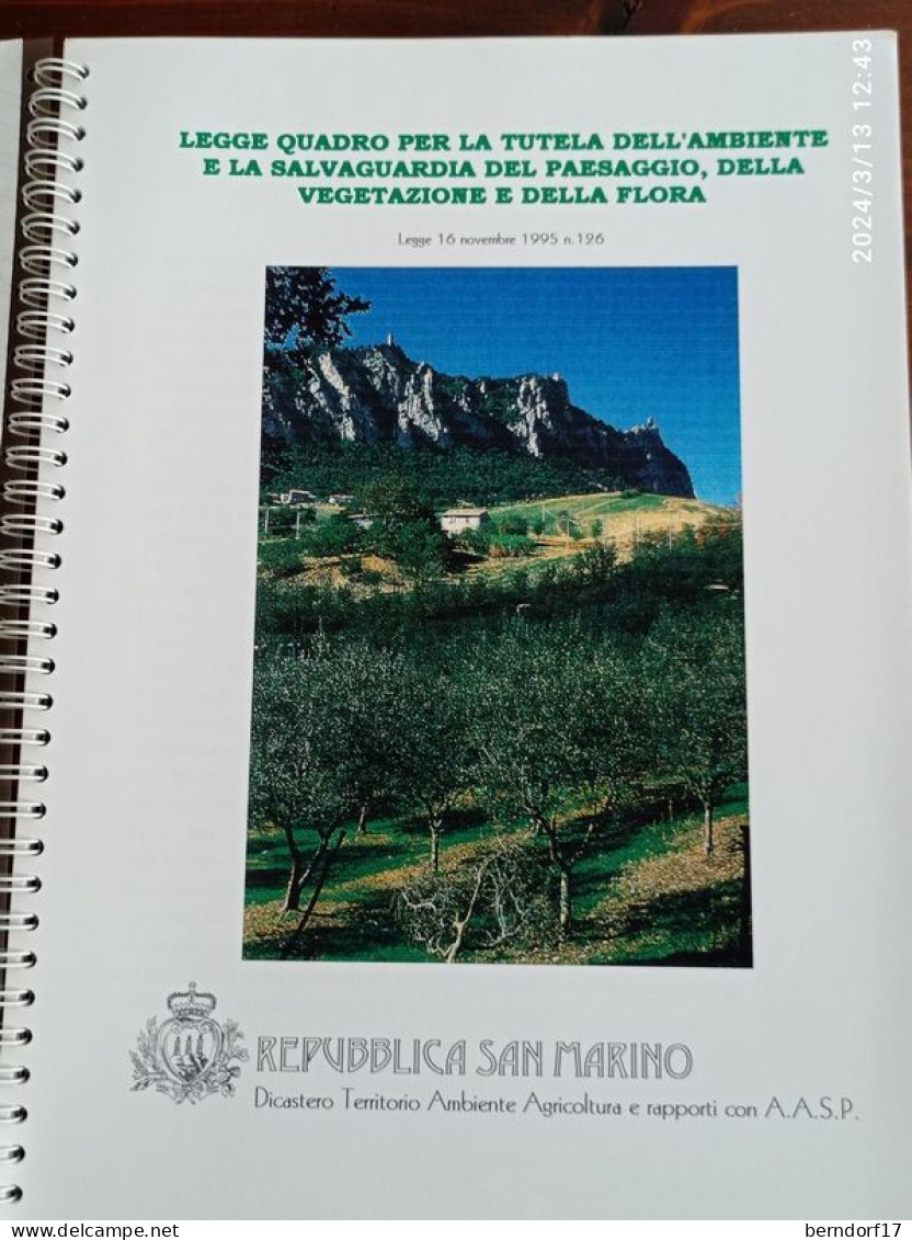 SAN MARINO - LEGGE QUADRO PER LA TUTELA DELL'AMBIENTE 1995 - Rechten En Economie