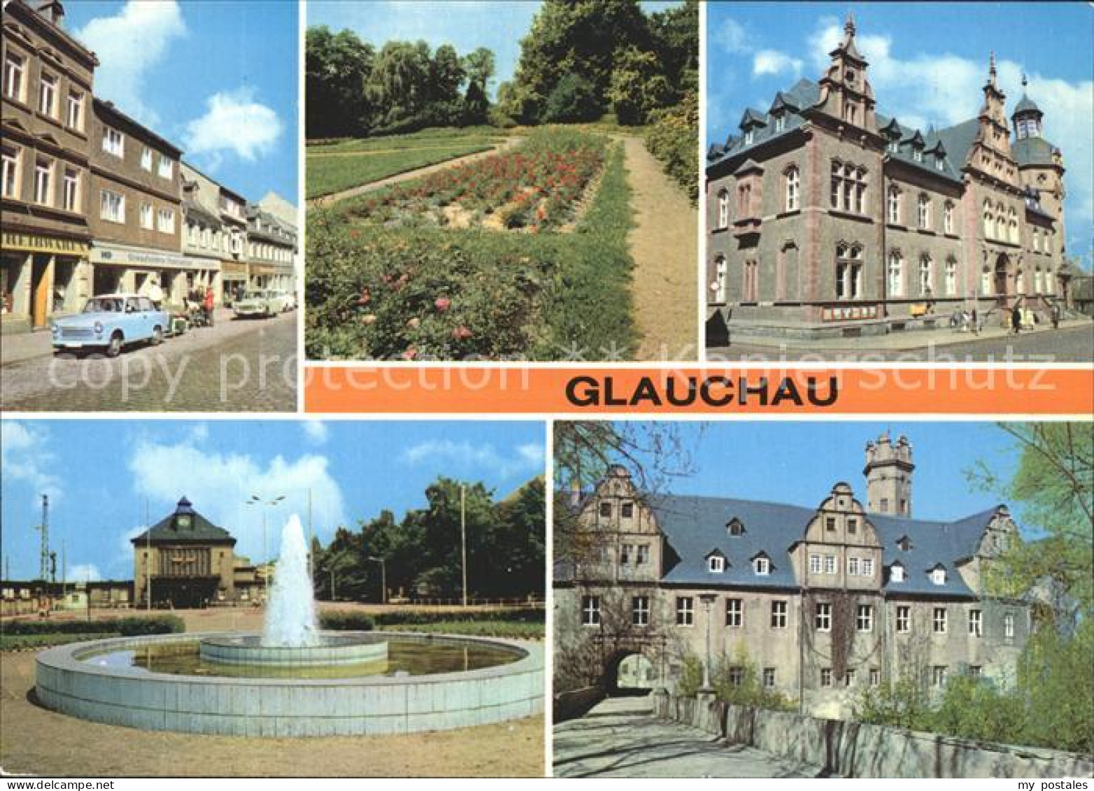 72261142 Glauchau Dr Friedrichs Strasse Rosarium Postamt Bahnhof Springbrunnen S - Glauchau