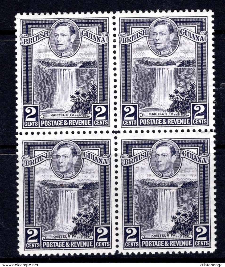 British Guiana 1938-52 KGVI Pictorials - 2c Kaieteur Falls - P.12½ Block LHM (SG 309) - Brits-Guiana (...-1966)