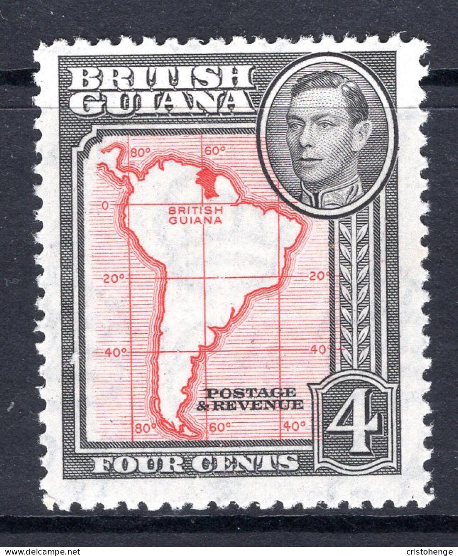 British Guiana 1938-52 KGVI Pictorials - 4c Map - P.12½ HM (SG 310) - British Guiana (...-1966)