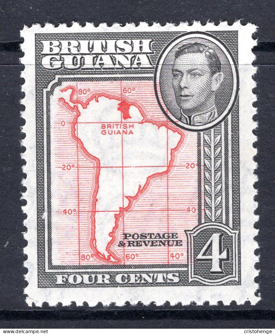 British Guiana 1938-52 KGVI Pictorials - 4c Map - P.12½ HM (SG 310) - Guyana Britannica (...-1966)