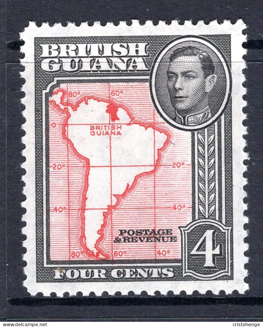 British Guiana 1938-52 KGVI Pictorials - 4c Map - P.12½ HM (SG 310) - Brits-Guiana (...-1966)