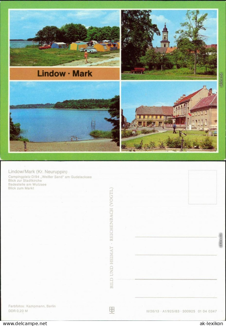 Lindow (Mark) Campingplatz D/94 Weißer Sand Am Gudelacksee, Blick Zur 1983 - Lindow