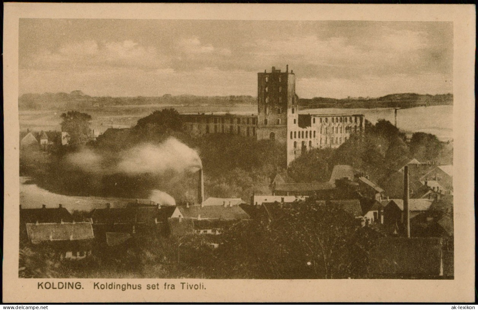 Postcard Kolding Koldinghus Set Fra Tivoli. Fabriken 1922 - Danemark