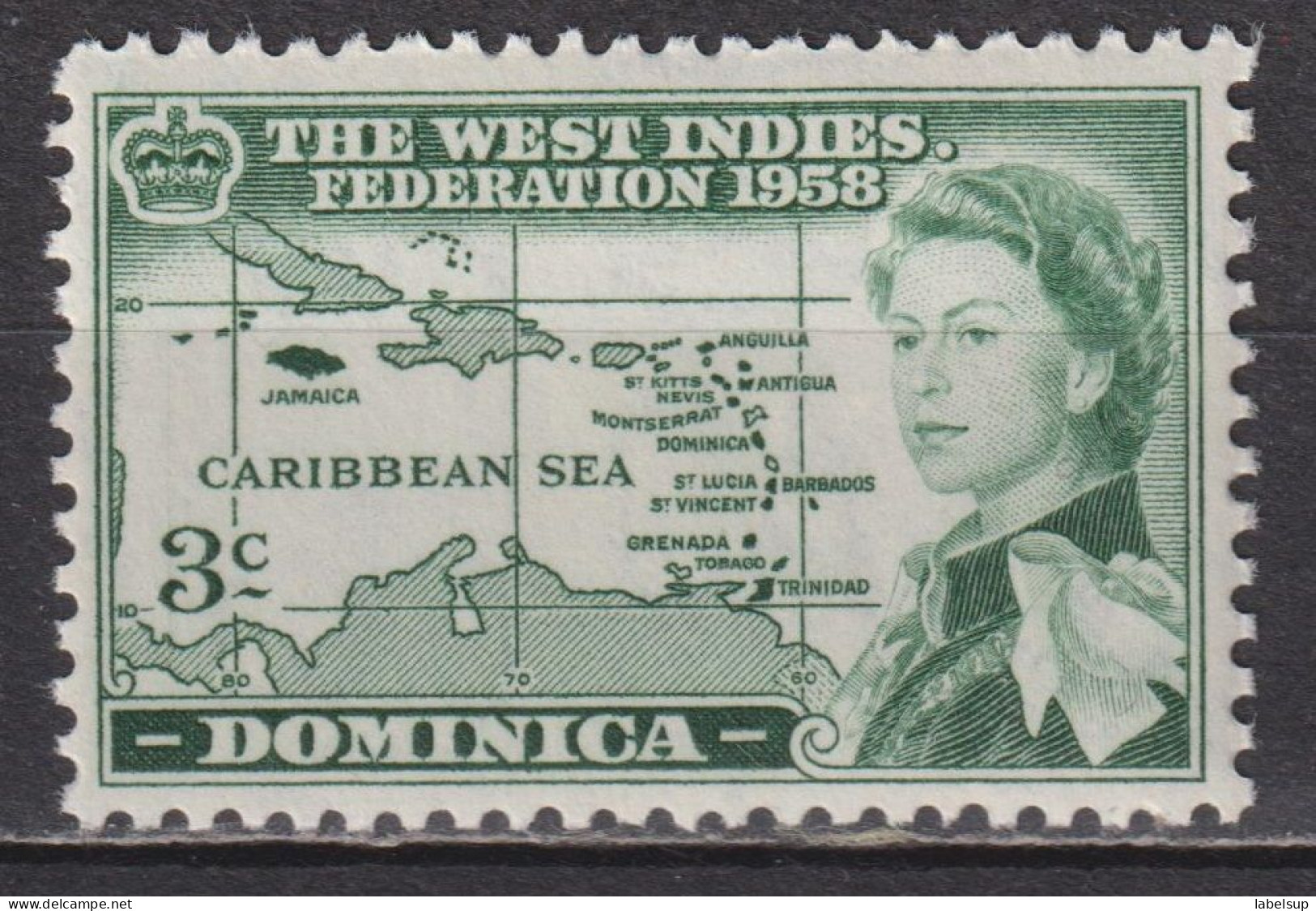 Timbre Neuf** De Dominique De 1958 N° YT 156 MI 157 MNH - Dominique (...-1978)