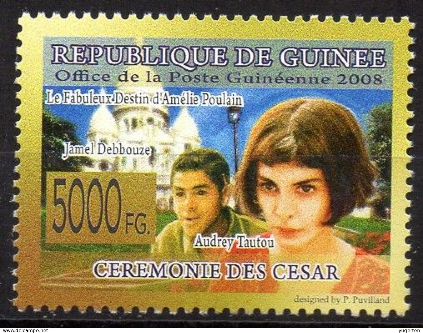 GUINEA - 1v - MNH - Le Fabuleux Destin D'Amélie Poulain -  Audrey Tautou - Movies - Film - Kino - Césars - Debbouze - Cinema