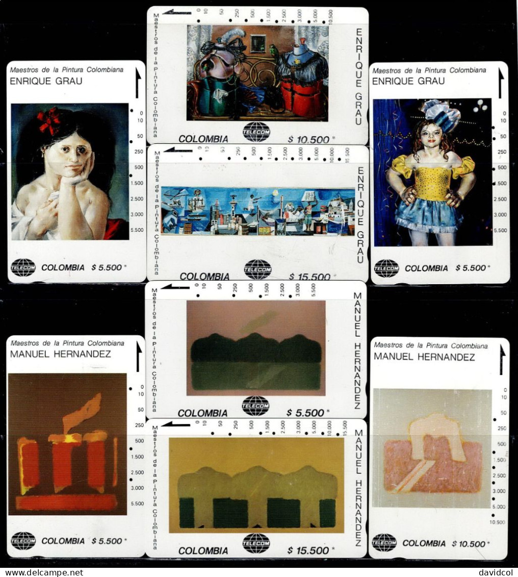 TT158-COLOMBIA TAMURA CARDS 1990's - USED COMPLETE SET MASTER PAINTERS X 48 CARDS - RARE - Colombia