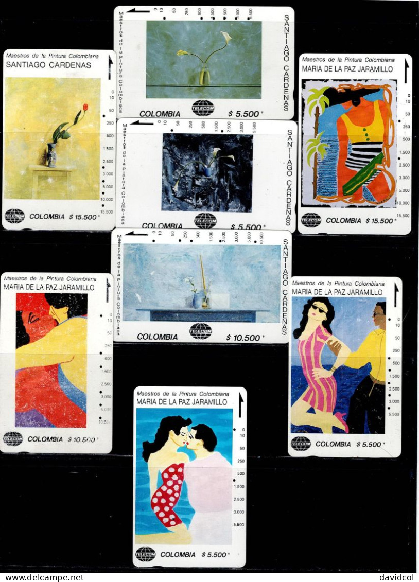 TT158-COLOMBIA TAMURA CARDS 1990's - USED COMPLETE SET MASTER PAINTERS X 48 CARDS - RARE - Colombie