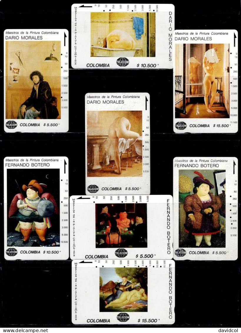 TT158-COLOMBIA TAMURA CARDS 1990's - USED COMPLETE SET MASTER PAINTERS X 48 CARDS - RARE - Colombia