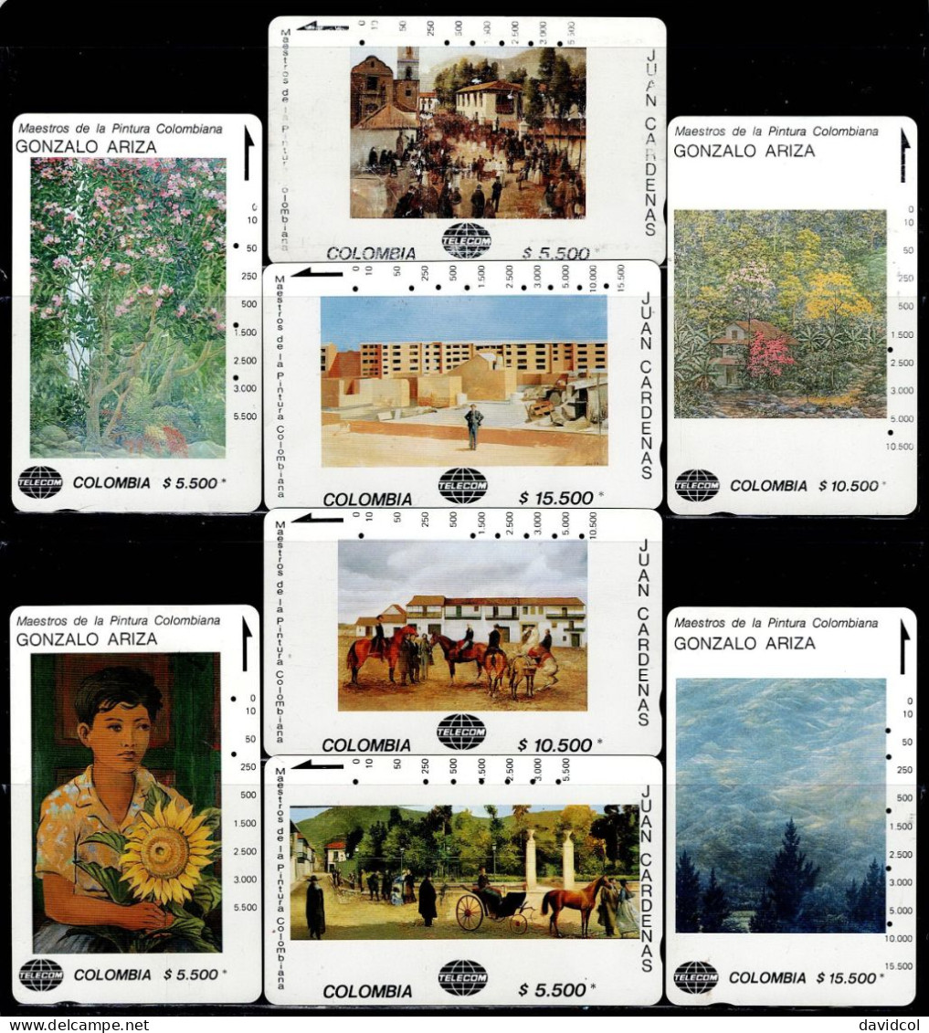 TT158-COLOMBIA TAMURA CARDS 1990's - USED COMPLETE SET MASTER PAINTERS X 48 CARDS - RARE - Colombie