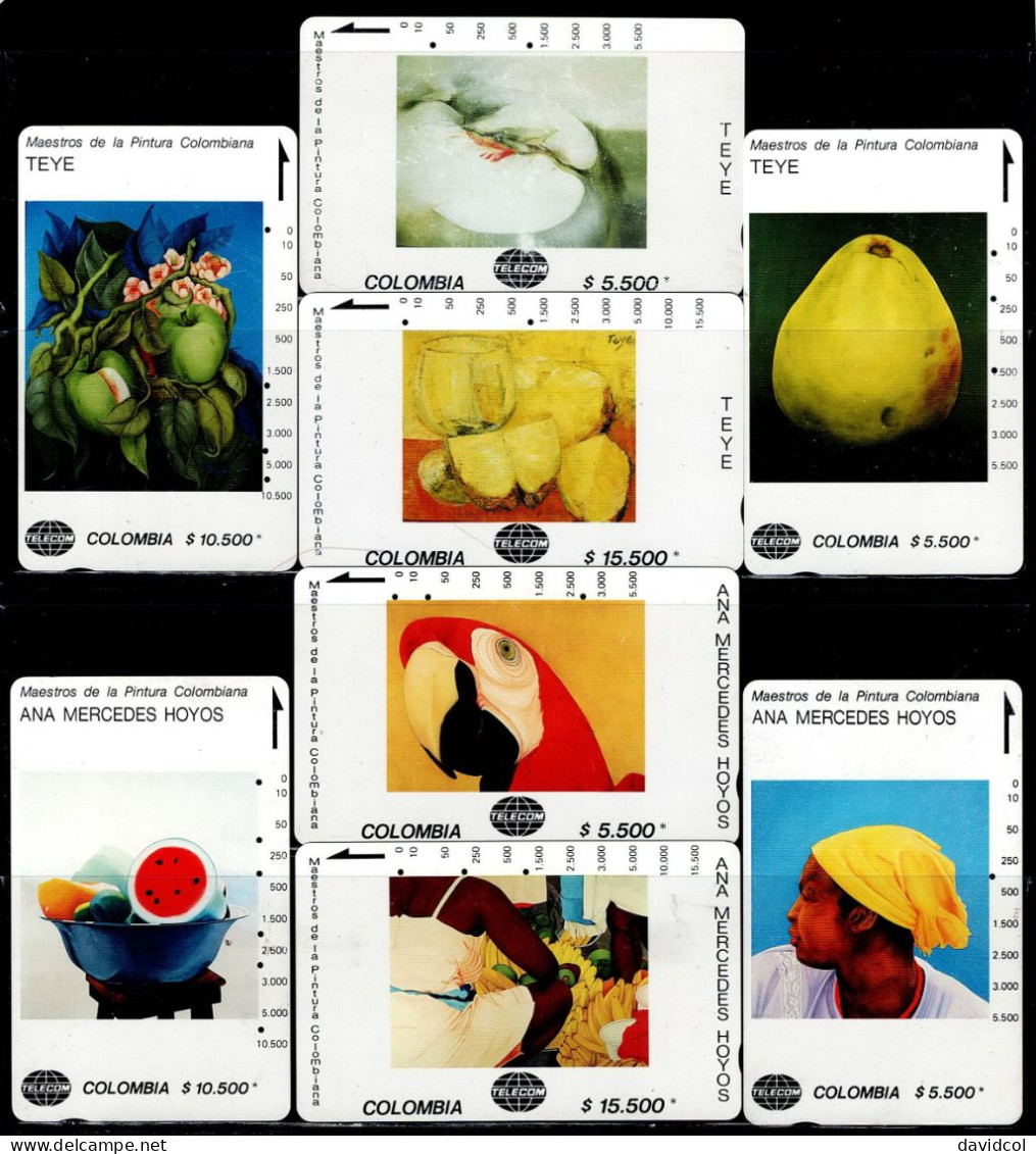 TT158-COLOMBIA TAMURA CARDS 1990's - USED COMPLETE SET MASTER PAINTERS X 48 CARDS - RARE - Colombia