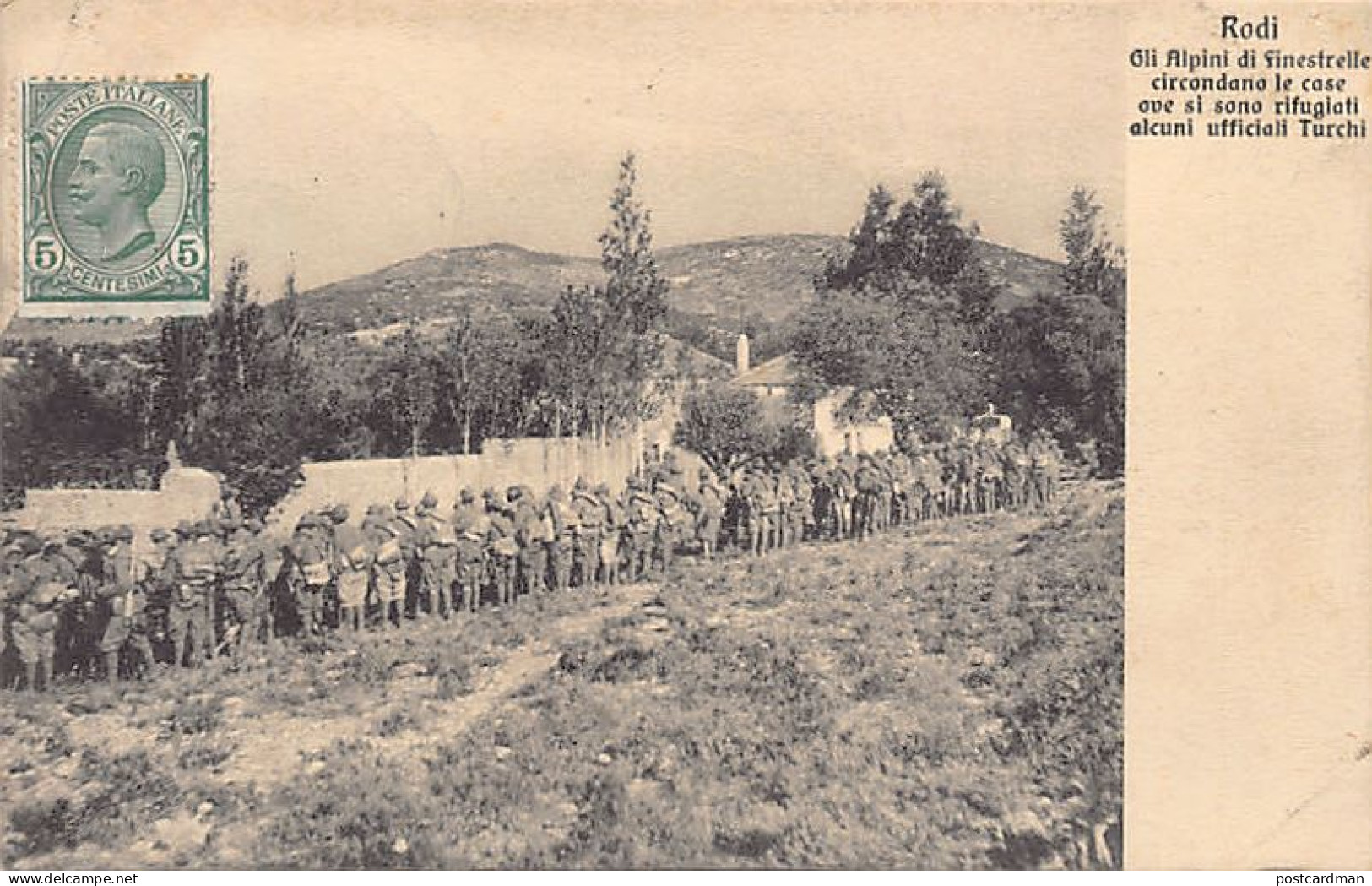 Greece - RHODES - The Alpini (Mountain Troops) Of Finistrelle Surround The Houses Where Some Turkish Officers Took Refug - Grecia