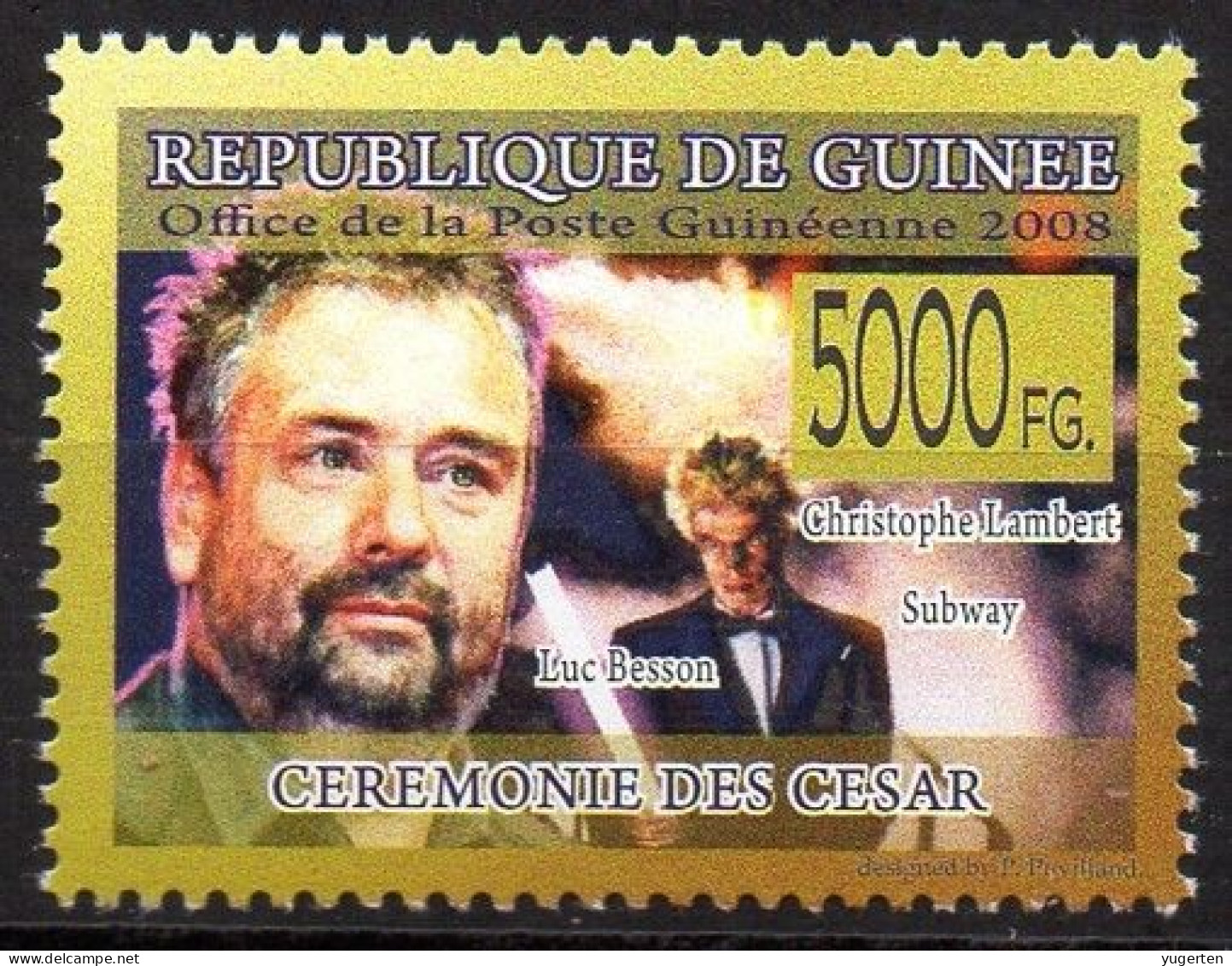 GUINEA - 1v - MNH - Subway -  Christophe Lambert - Movies - Film - Kino - Césars - Ciné Films - Luc Besson - Cinema