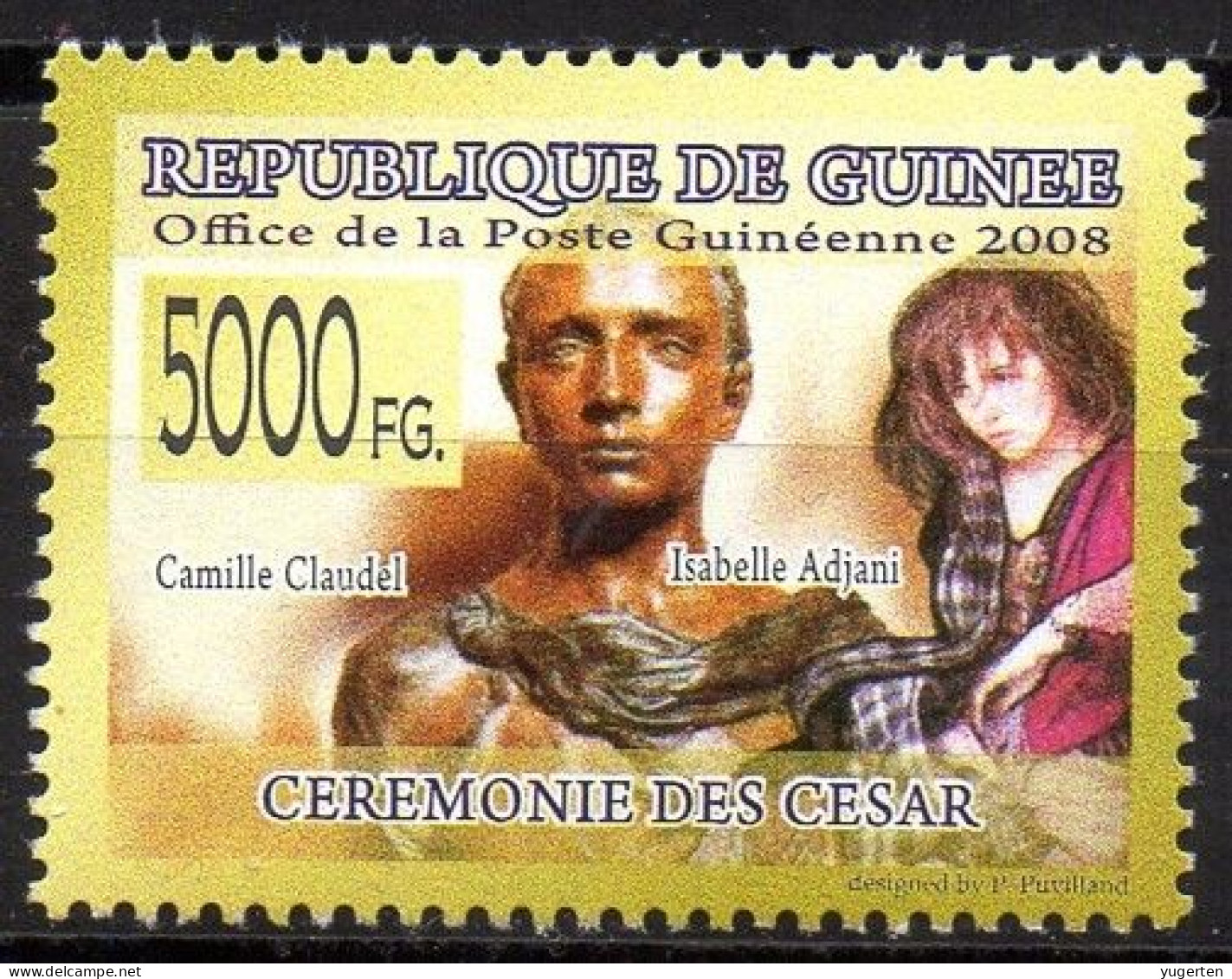 GUINEA - 1v - MNH - Camille Claudel - Isabelle Adjani - Movies - Film - Kino - Césars - Ciné - Films - Film