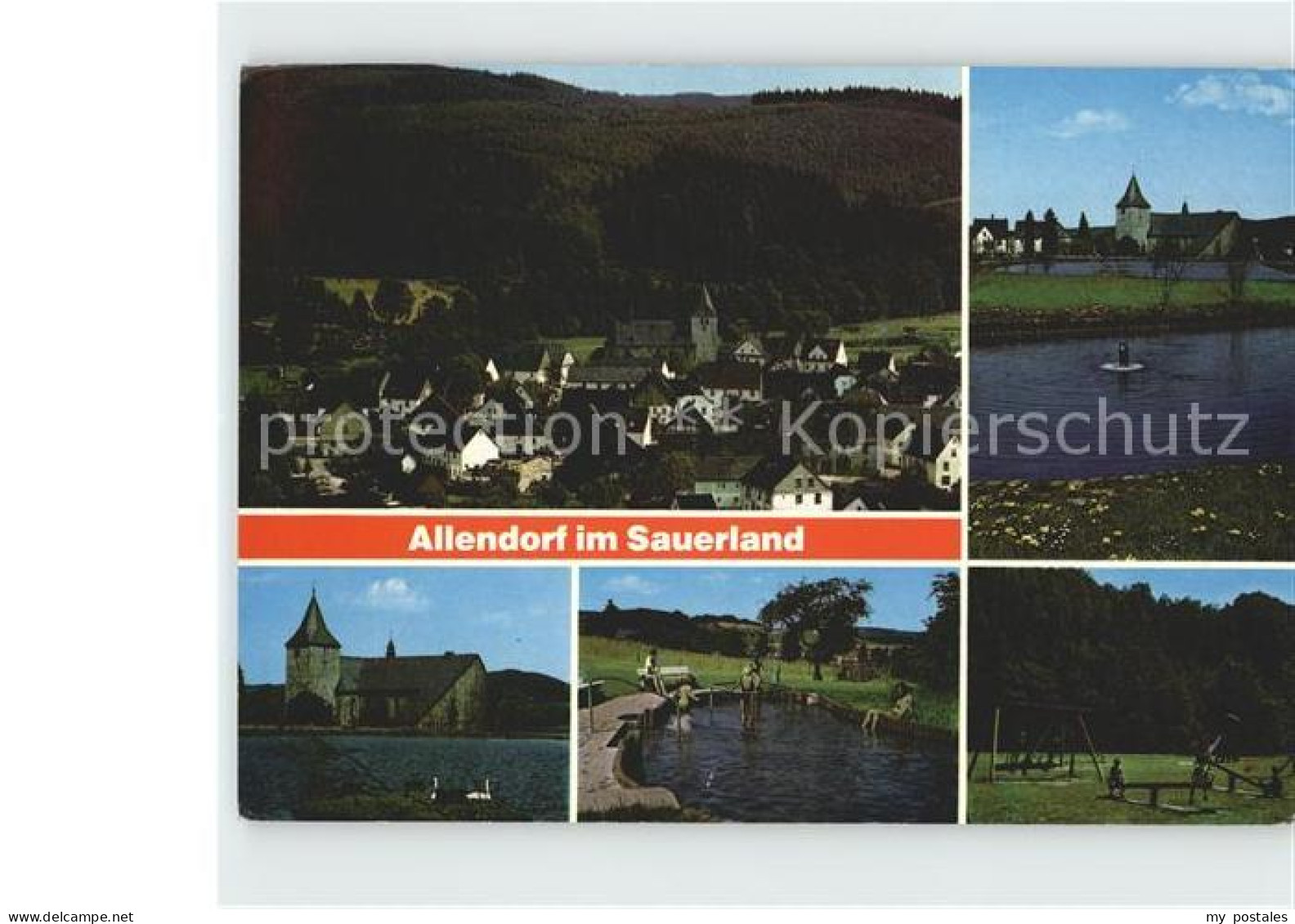 72259094 Allendorf Sauerland Ortsansicht Kirche Swimmingpool Spielplatz Allendor - Sundern