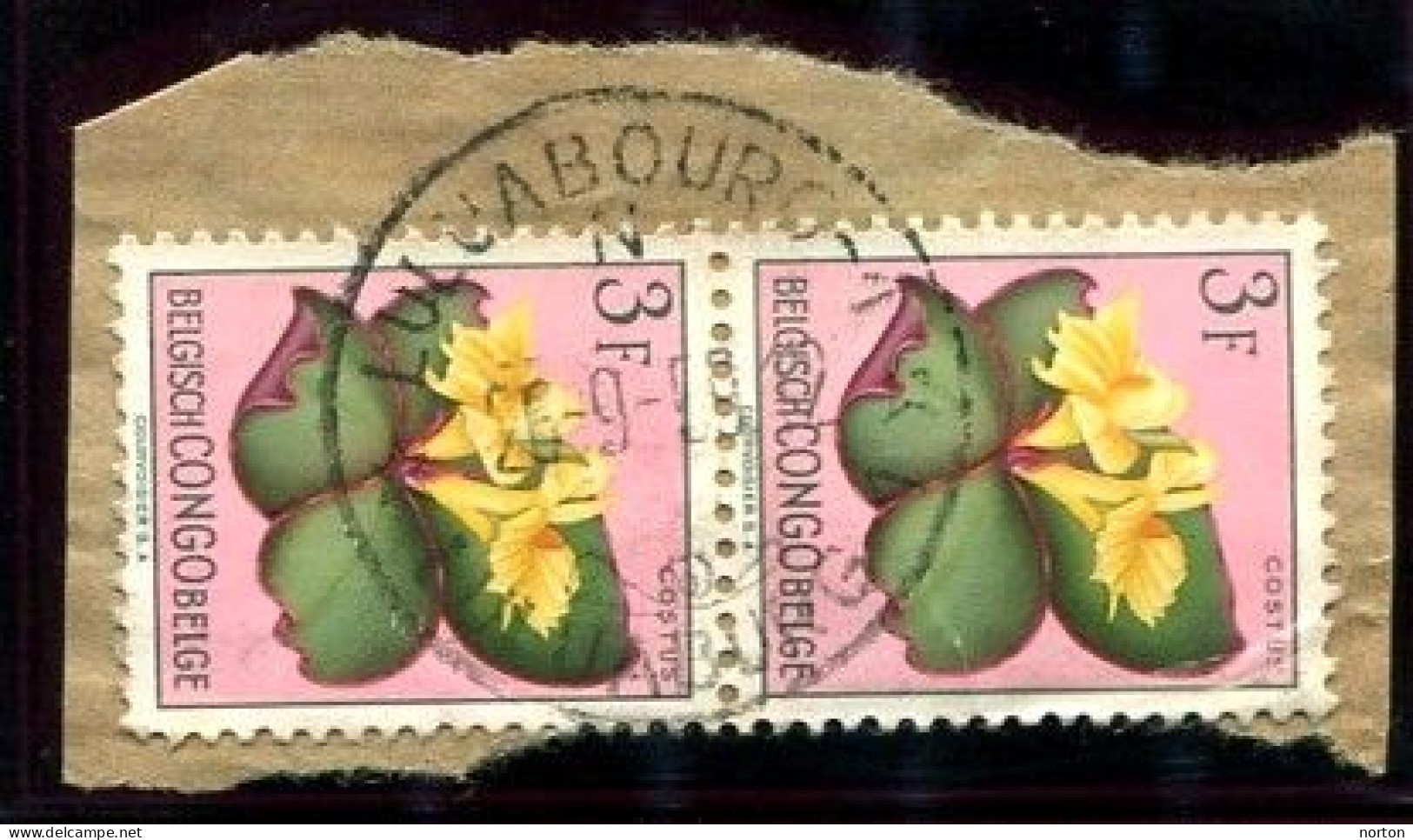 Congo Luluabourg 1 Oblit. Keach 12B(N)1 Sur C.O.B. 314 (paire) Sur Fragment Le 26/09/1959 - Used Stamps