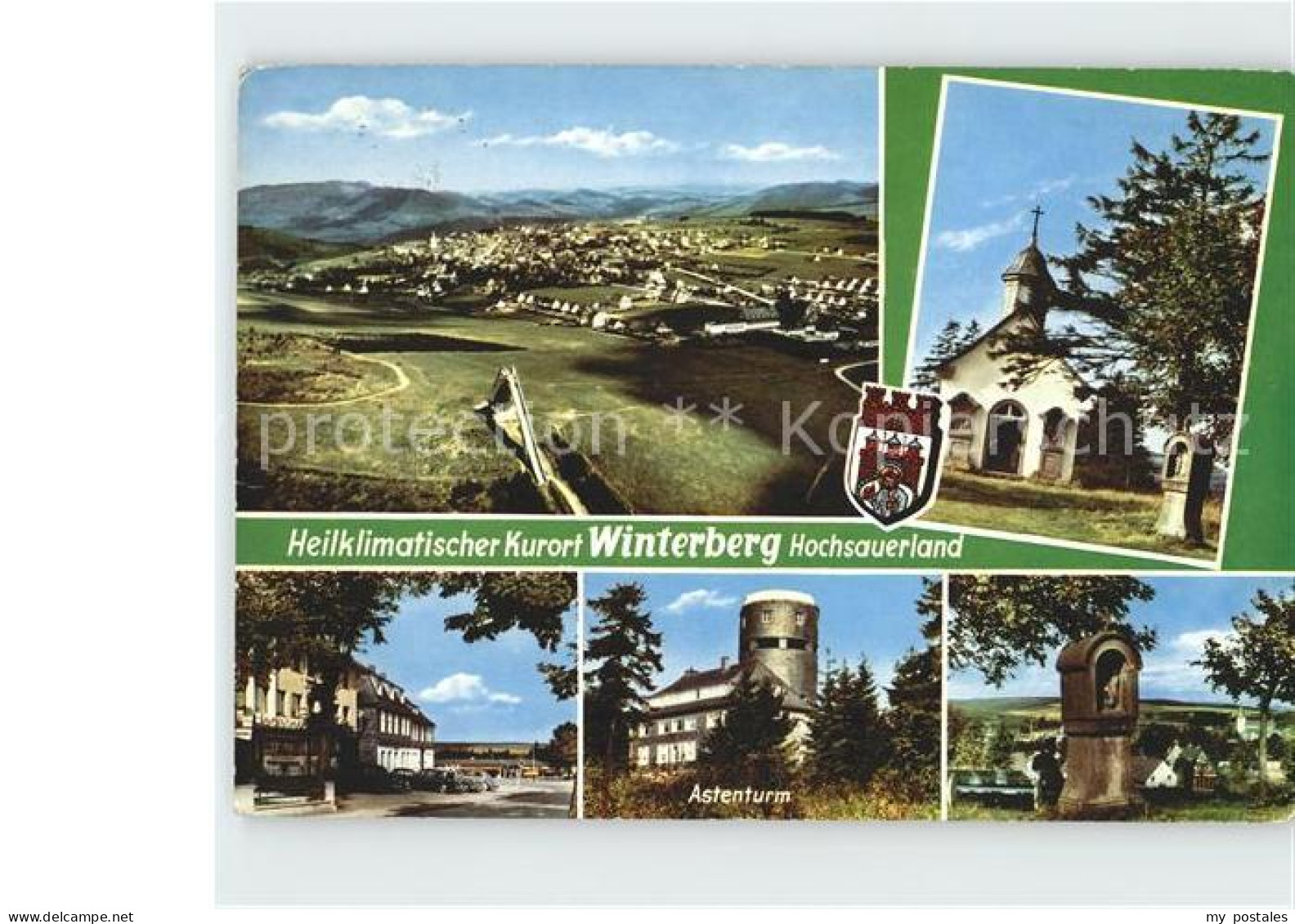 72259007 Winterberg Hochsauerland Panorama Kirche Strassenpartie Astenturm Bilds - Winterberg