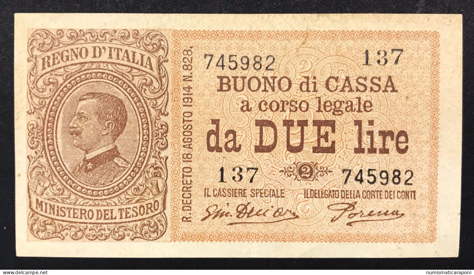 2 Lire Buono Di Cassa Serie 129 17 10 1921 Spl+ Leggere Pieghe Non Marcate LOTTO 348 - Italia – 2 Lire