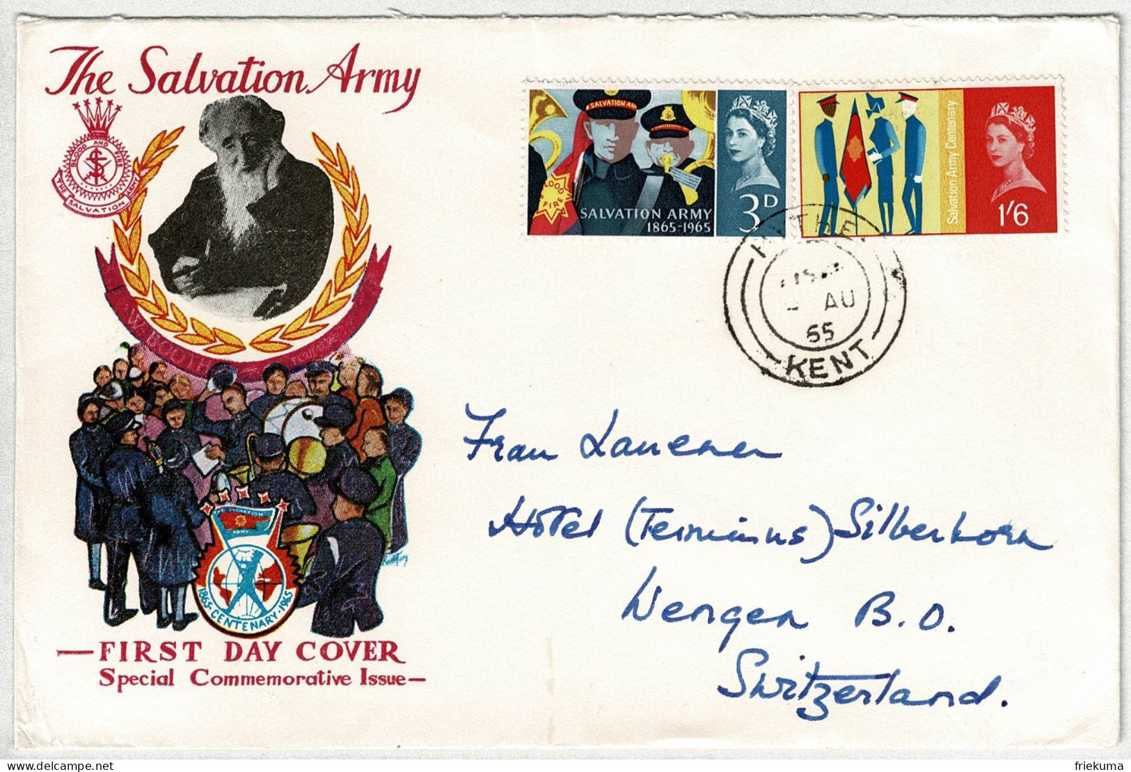 Grossbritannien / United Kingdom 1965, Brief Nach Wengen (Schweiz), Salvation Army / Heilsarmee - Altri & Non Classificati