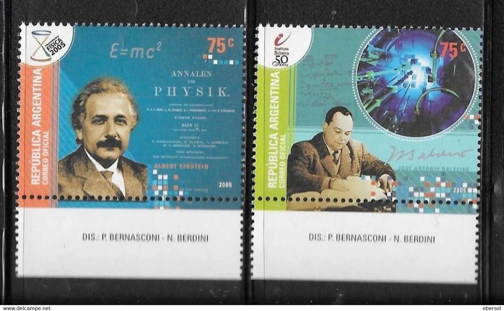 Argentina 2005 Balseiro Institute Phisics Einstein Complete Set MNH  * - Unused Stamps